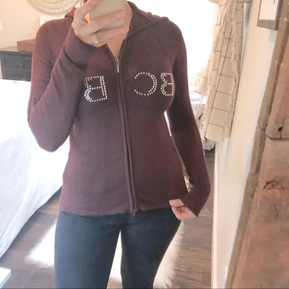 BCBG Maxazria Designer hooded silk bling jacket - Picture 1 of 4